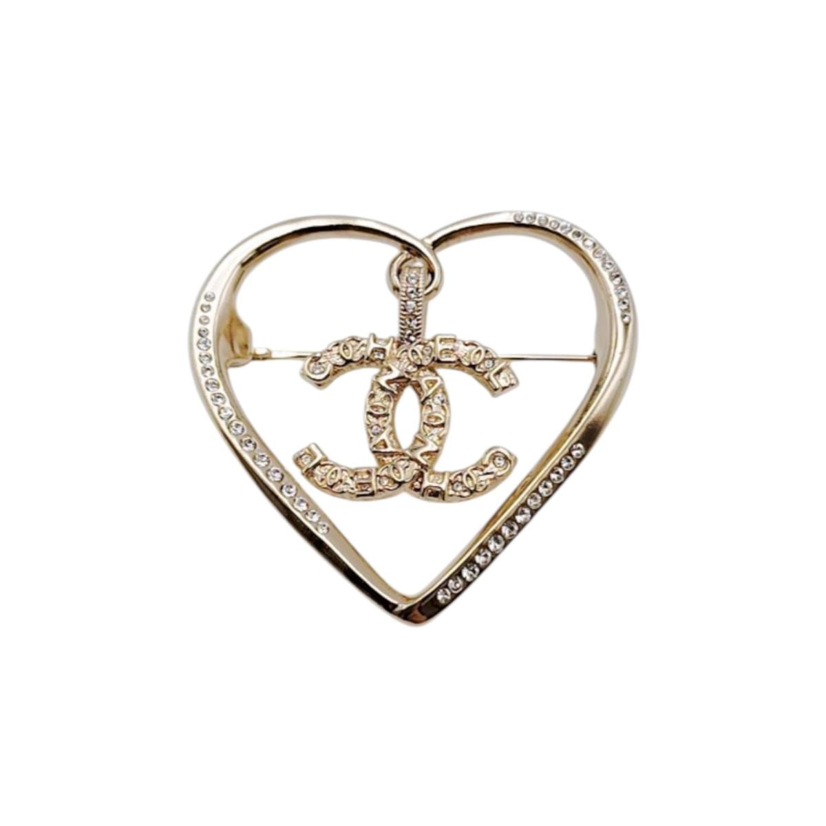 シャネル CHANEL メタル AB6004 ココマークハート ブローチ