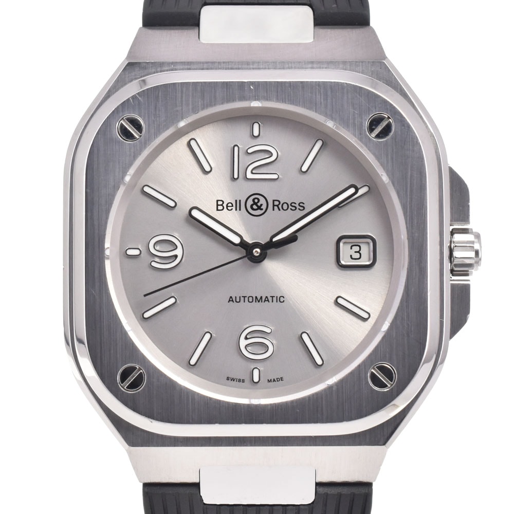値下 ベル&ロス Bell&Ross BR05A-GR-ST BR05 デイト グレー 自動巻き メンズ 良品 箱・保証書付き 腕時計 G#147510