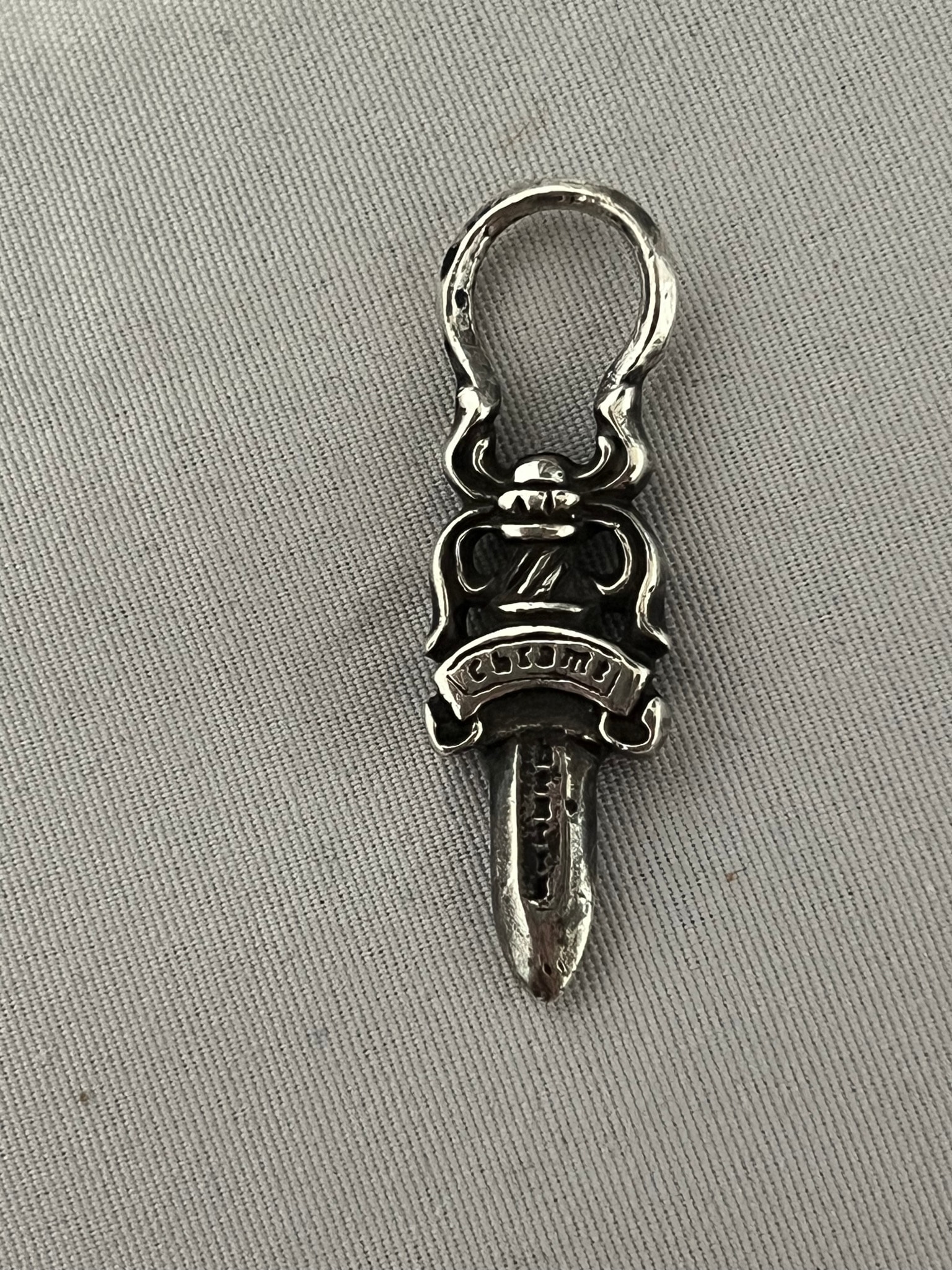 クロムハーツ #5DAGGER ZIP2/#5 ダガーチャームシルバーネックレストップメンズ