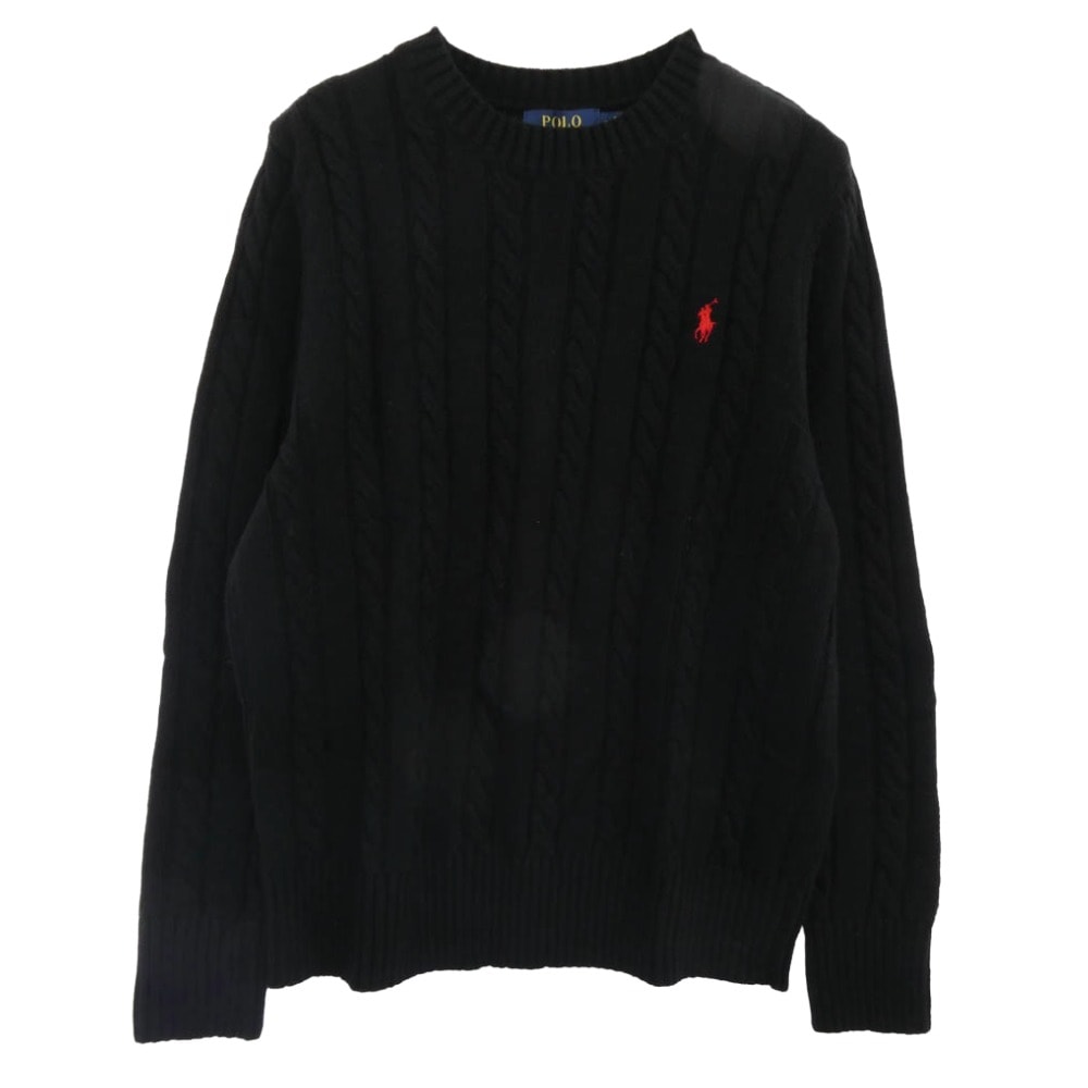 POLO RALPH LAUREN ポロ・ラルフローレン ニット MGS700 ケーブルニット セーター ブラック系 S【新古品】【未使用】【中古】