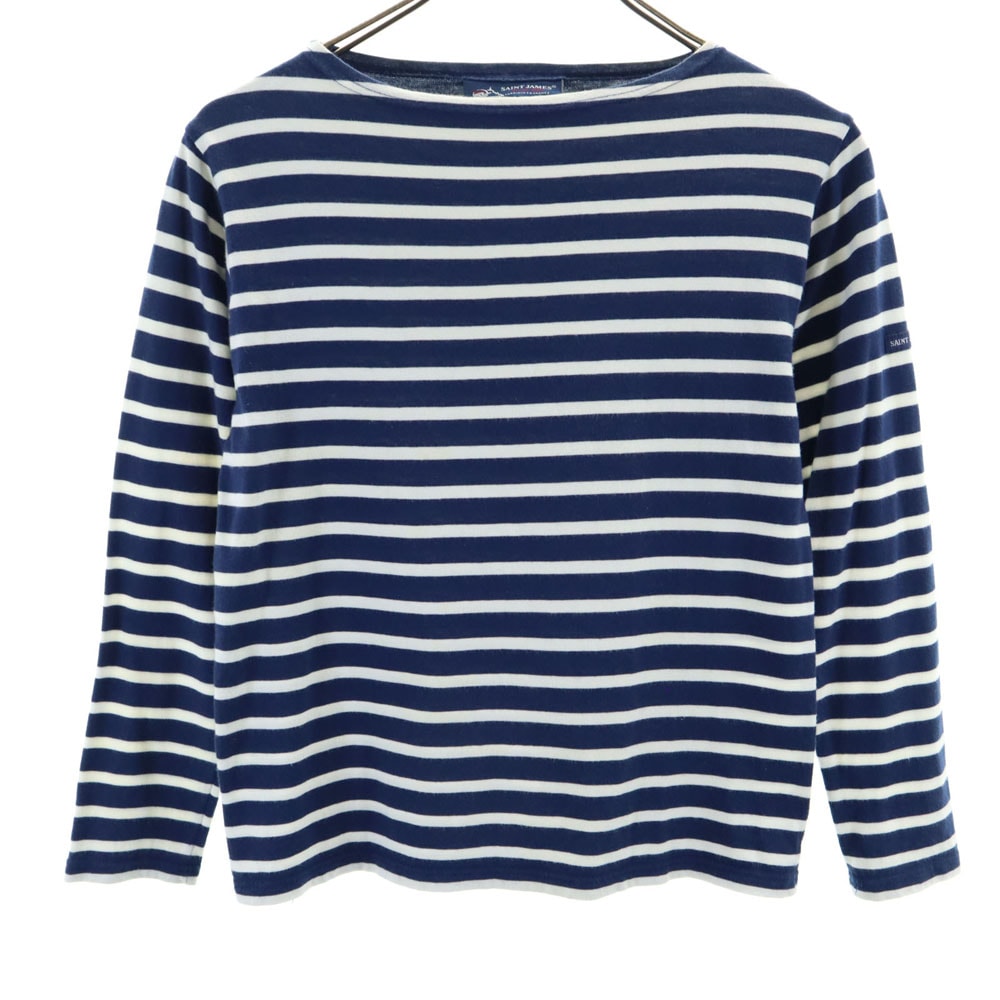 SAINT JAMES セントジェームス フランス製 長袖 ボートネック Tシャツ XXS ネイビー ロンT