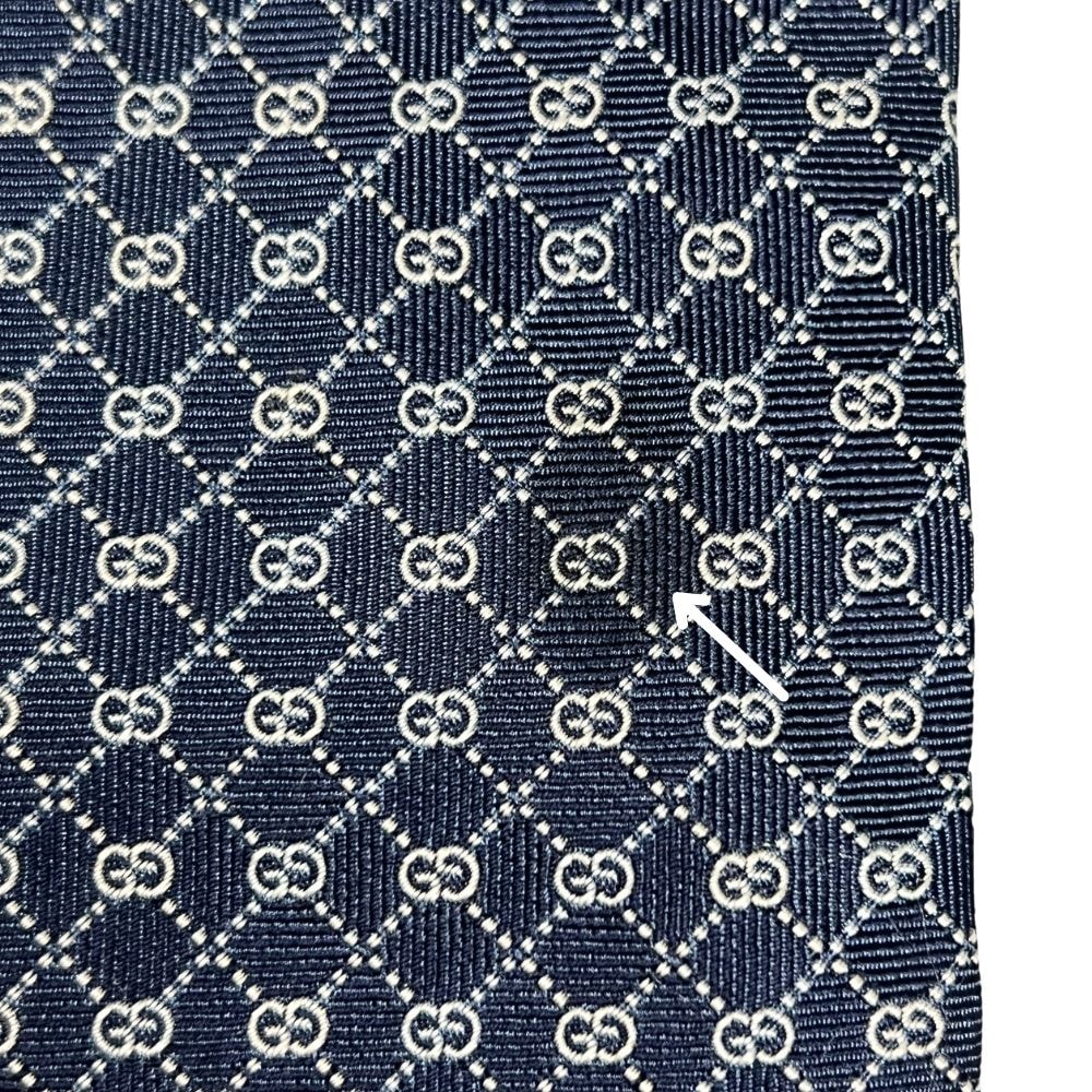C (やや傷や汚れあり)】GUCCI グッチ GG柄 シルク ネクタイ 55473