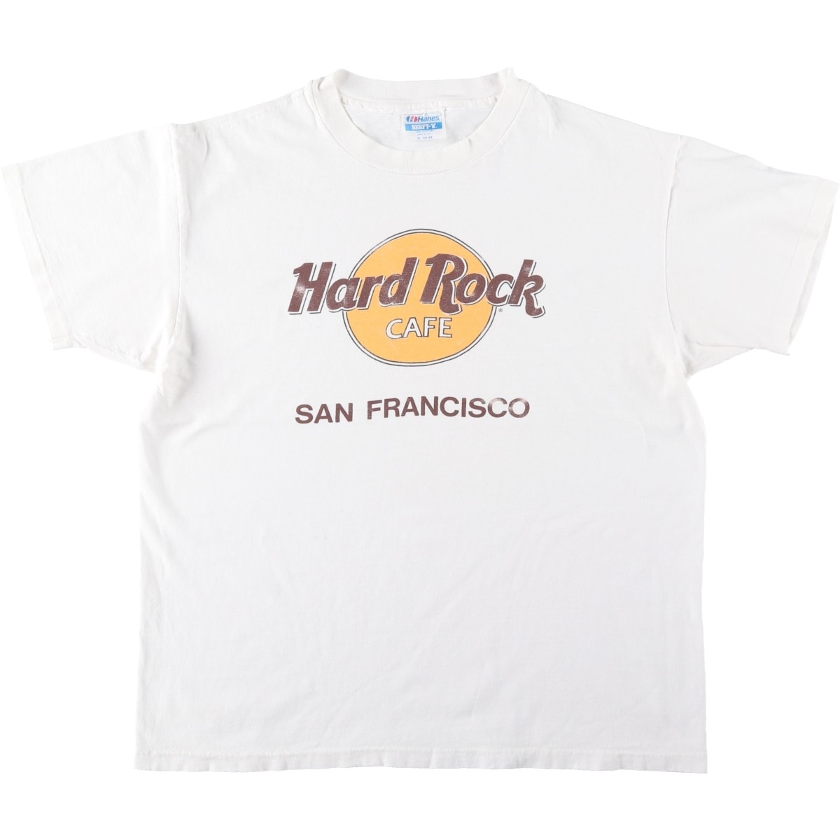 古着 80年代 ヘインズ Hanes BEEFY-T 青タグ HARD ROCK CAFE ハードロックカフェ アドバタイジングTシャツ USA製 メンズXL相当 ヴィンテージ/eaa645857