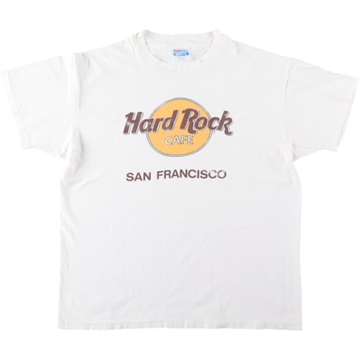 古着 80年代 ヘインズ Hanes BEEFY-T 青タグ HARD ROCK CAFE ハードロックカフェ アドバタイジングTシャツ USA製 メンズXL相当 ヴィンテージ/eaa645857
