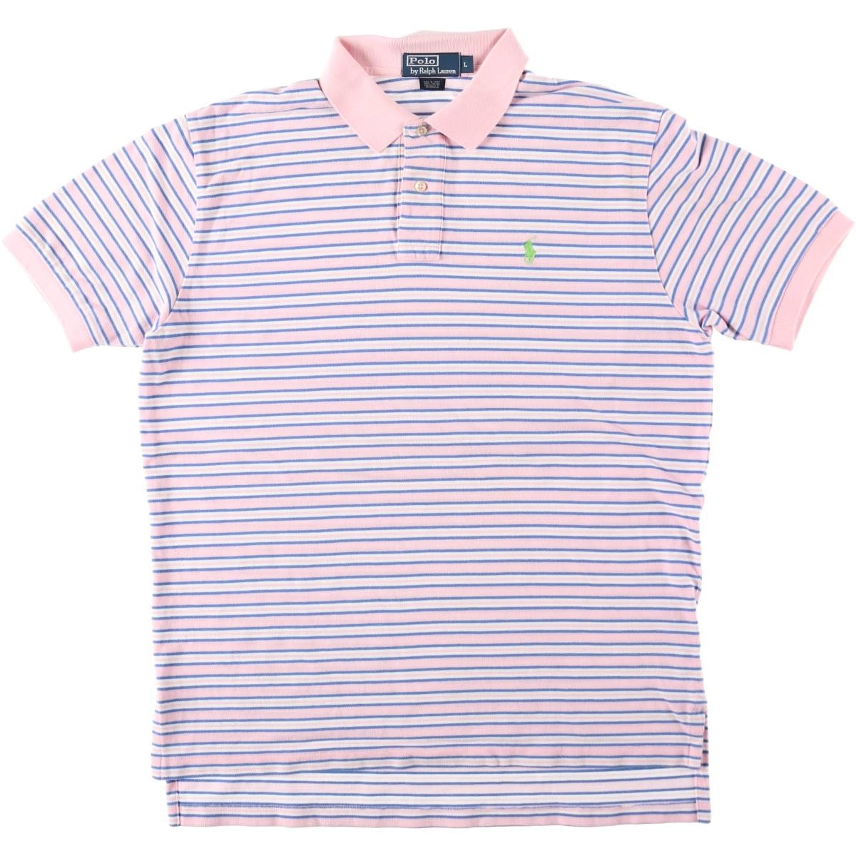 古着 ラルフローレン Ralph Lauren POLO by Ralph Lauren 半袖 ボーダー ポロシャツ メンズL相当/eaa644326