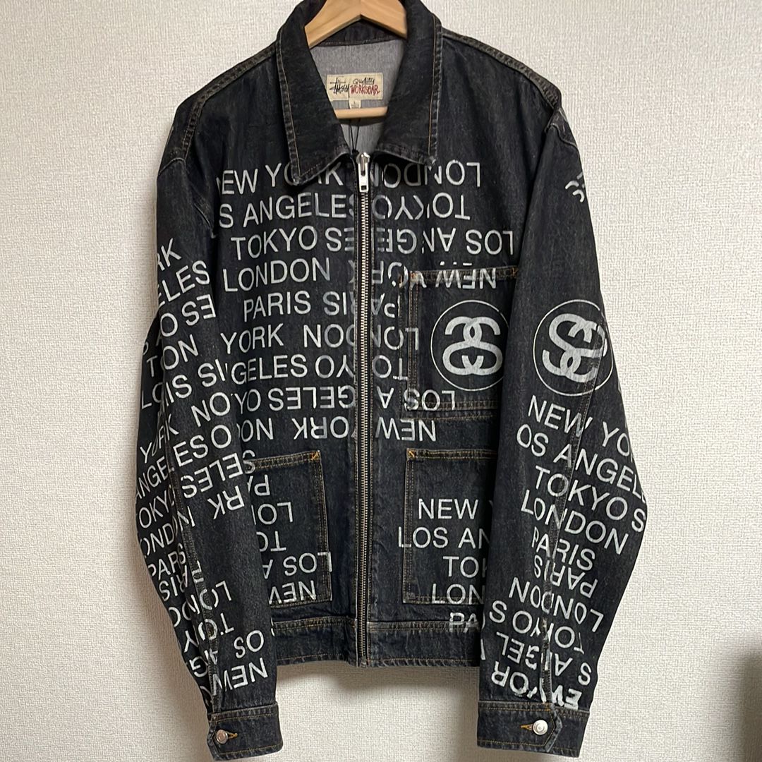 Stussy Zip Work Jacket City Link Denim "Washed Black"