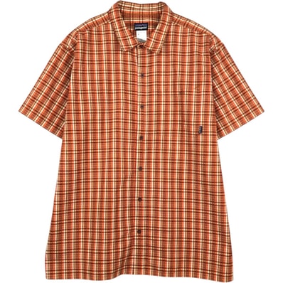 古着 パタゴニア Patagonia 53001SP11 チェック柄 シアサッカー 半袖 ポリコットンシャツ ボックスシャツ メンズXXL相当/eaa660989