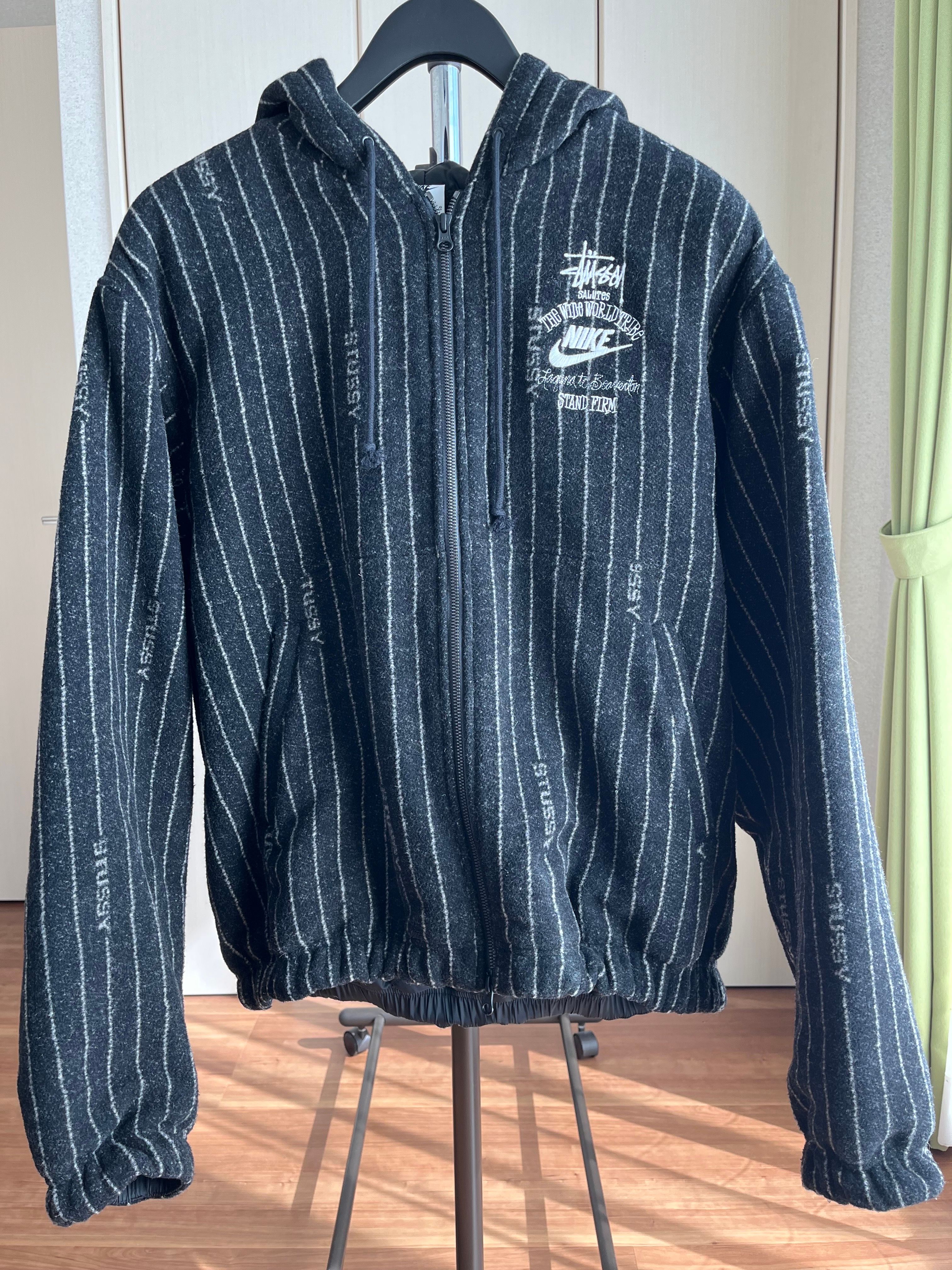 Stussy x Nike Striped Wool Jacket "Black"