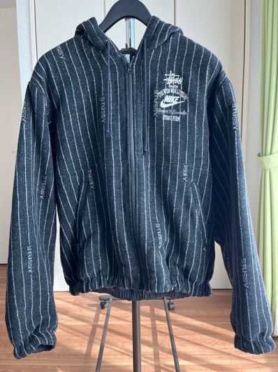 Stussy x Nike Striped Wool Jacket "Black"