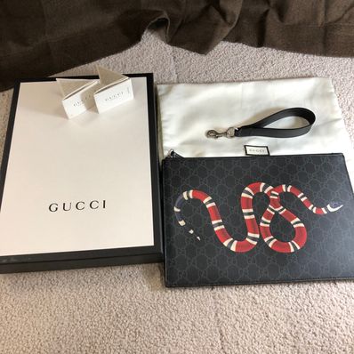 GUCCI Bestiary Pouch With Kingsnake "Black"
