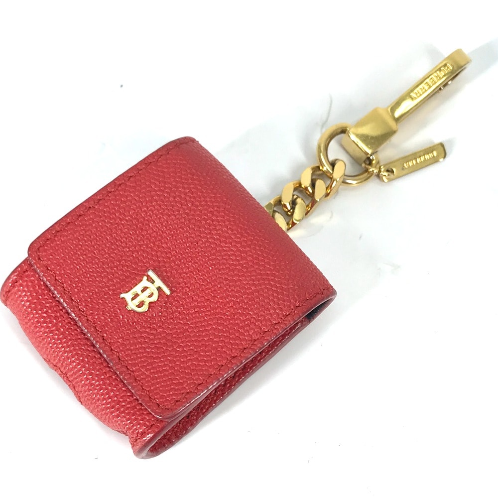 バーバリー BURBERRY TBロゴ airpodsケース エアポッズ apple アップル イヤホン イヤフォンケース レザー レッド