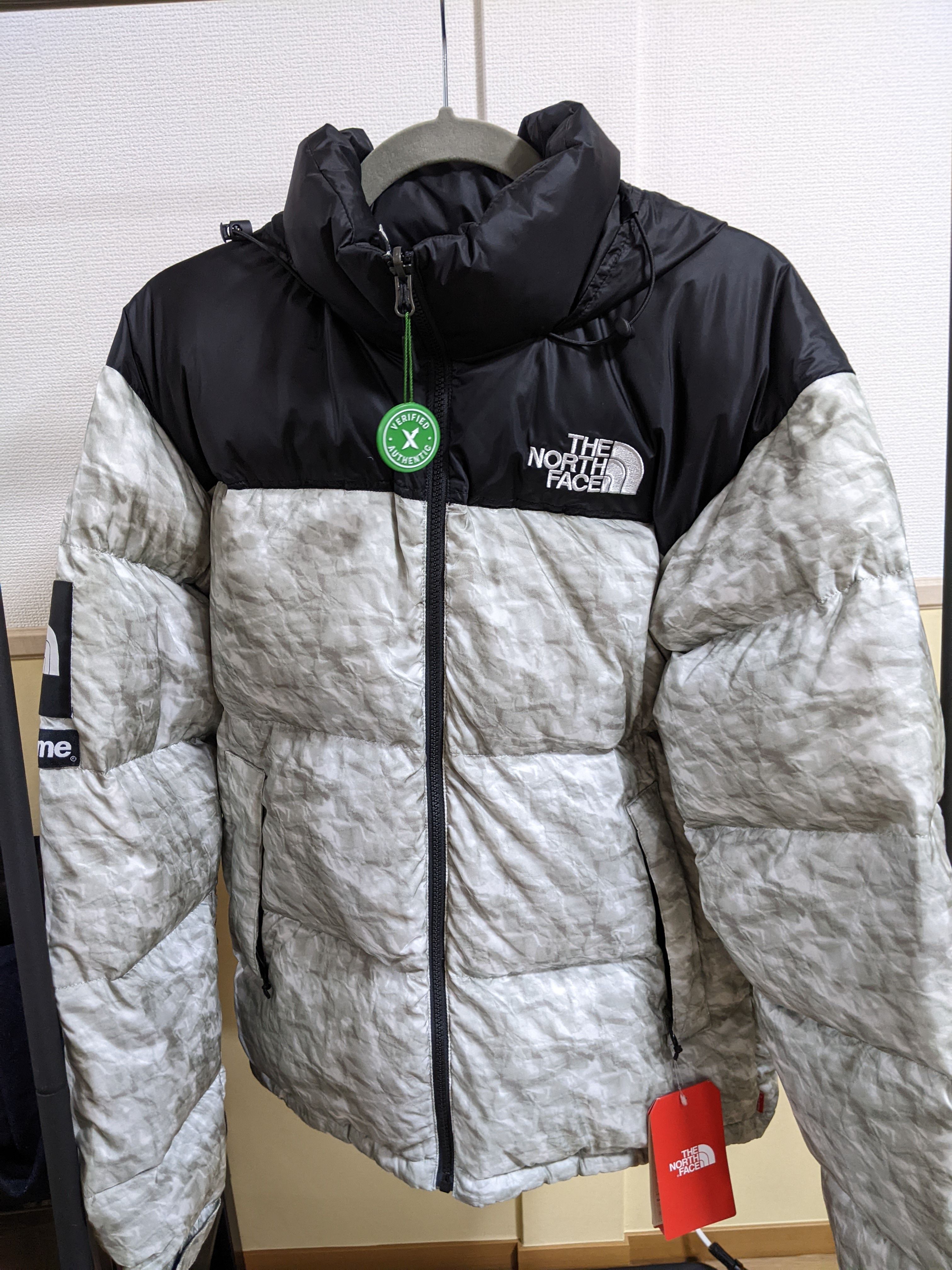 Supreme x The North Face Nuptse Jacket "White Paper Print"