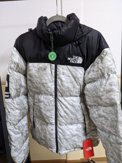Supreme x The North Face Nuptse Jacket "White Paper Print"
