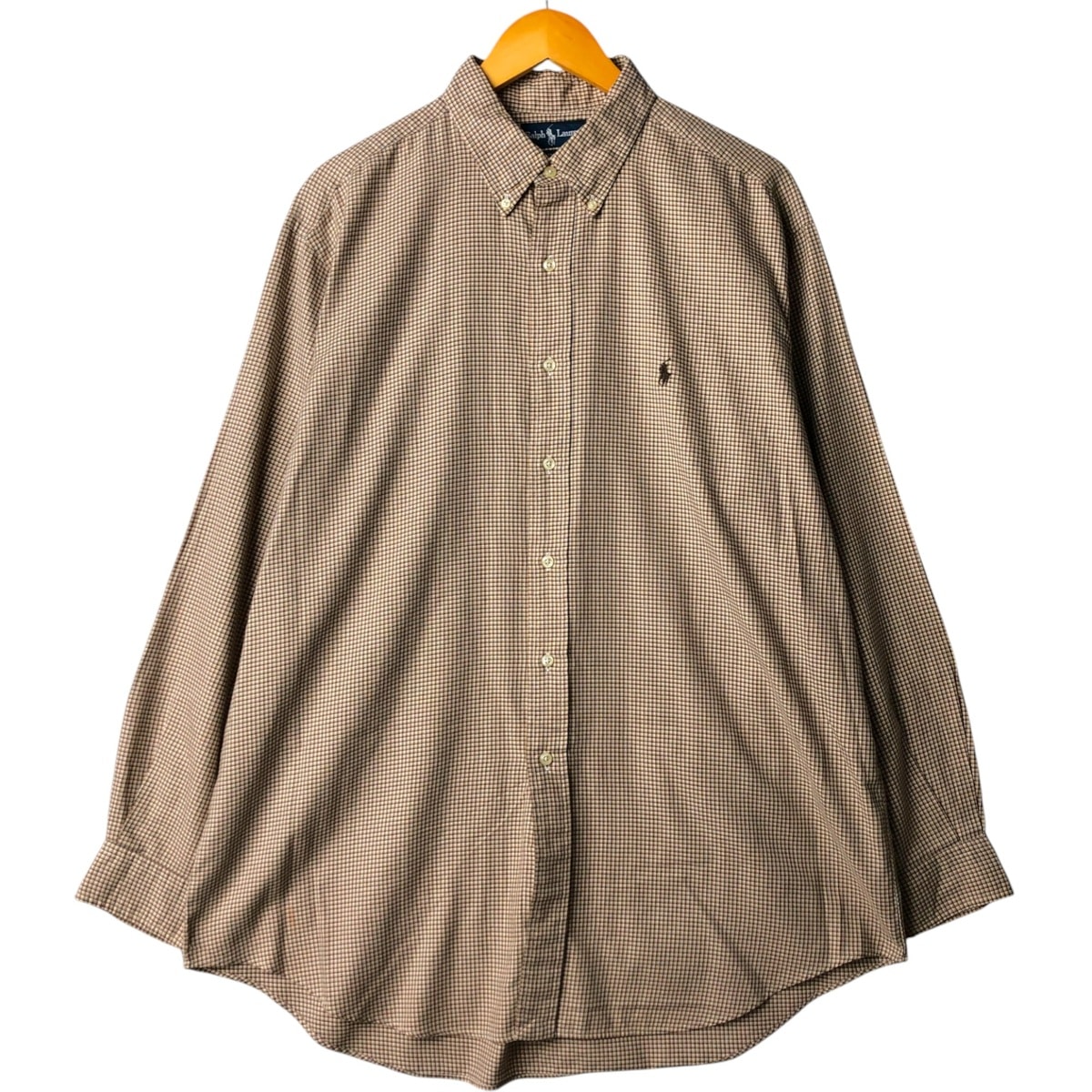 古着 ラルフローレン Ralph Lauren YARMOUTH 長袖 ボタンダウンチェックシャツ メンズXL相当/eaa570103
