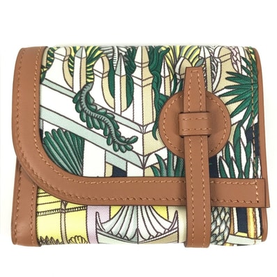 エルメス HERMES アヴェックソワ コンパクト Avexois Compact アニマポリス ANIMAPOLIS 085453CK コンパクトウォレット フラップ 2つ折り財布 シルク マルチカラー 未使用