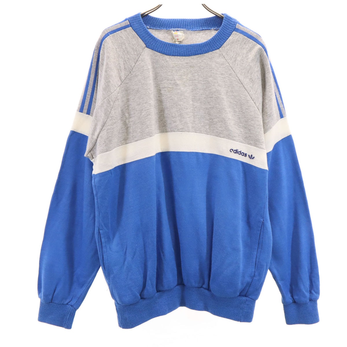 adidas アディダス 70s 80s VENTEX ヴィンテージ 長袖 スウェット トレーナー M グレー 裏起毛