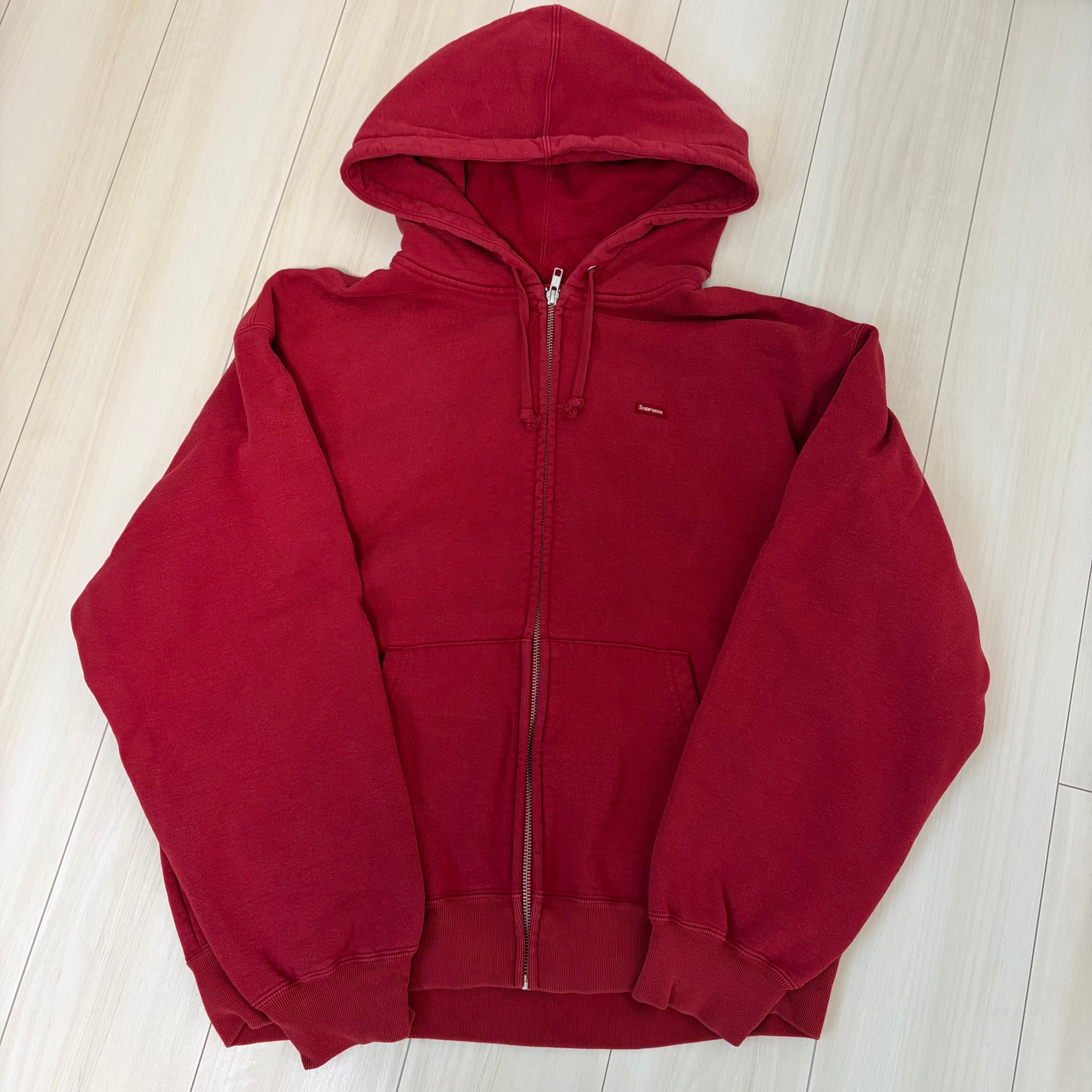 Supreme Small Box Zip Up Hooded Sweatshirt "Dark Red"