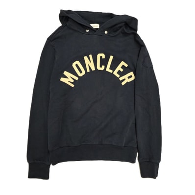 【再値下げ】MONCLER モンクレール ロゴ フード パーカー H20918G00050 S コットン ネイビー メンズ【中古】
