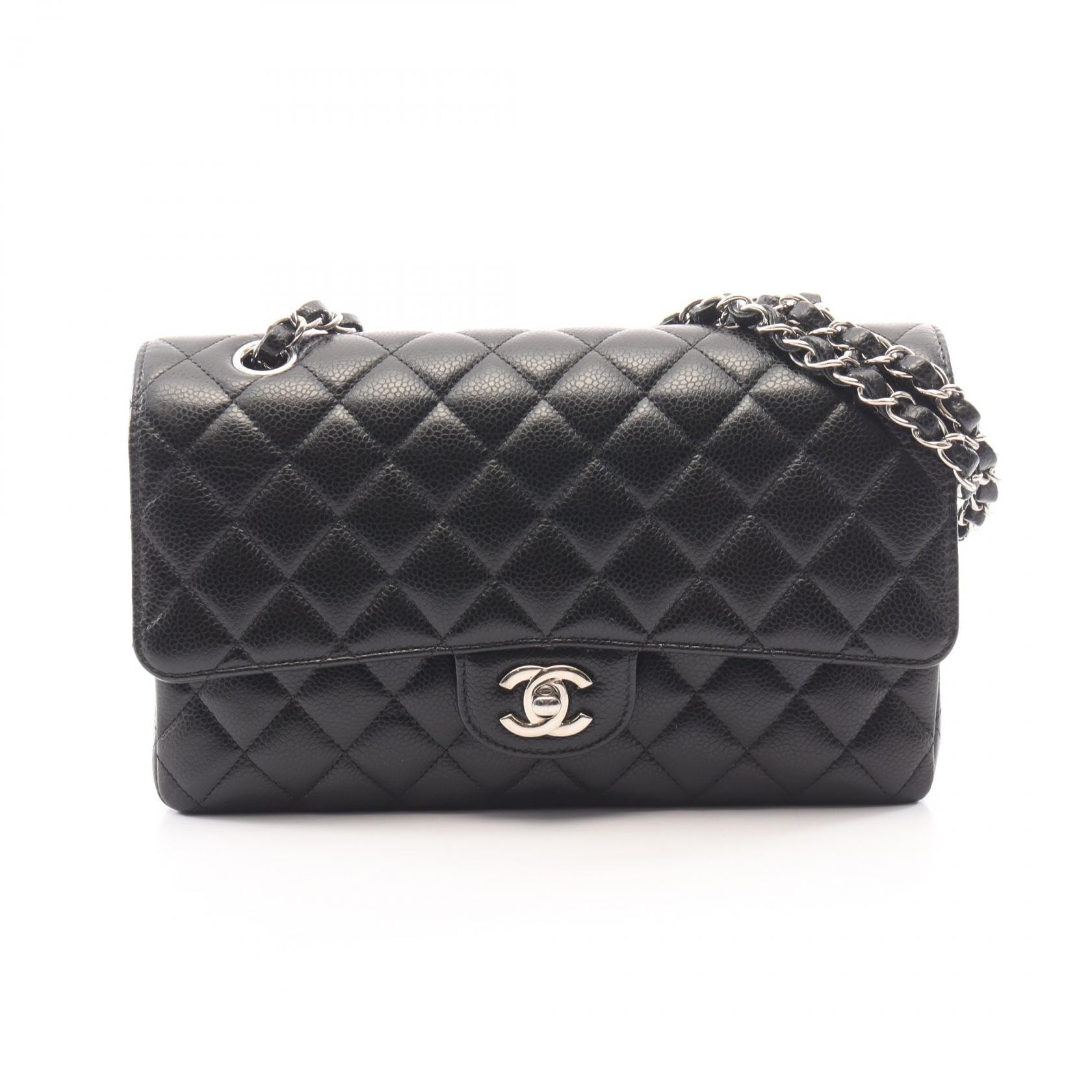シャネル CHANEL マトラッセ Wフラップ ショルダーバッグ バッグ カーフ(牛革) レディース ブラック系 【中古】