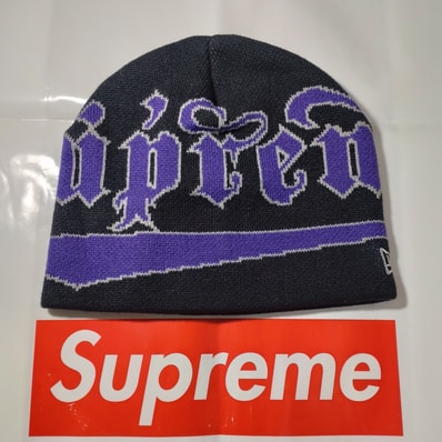 Supreme New Era Accent Beanie "Navy"