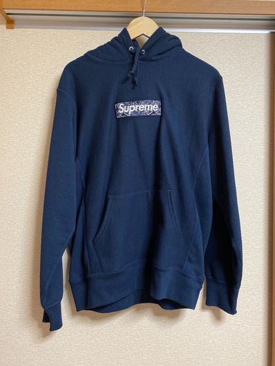 Supreme Bandana Box Logo Hooded Sweatshirt "Navy"
