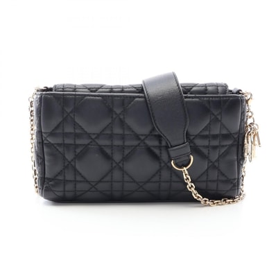 ディオール Dior カナージュ ショルダーバッグ バッグ レザー レディース ブラック系 【中古】