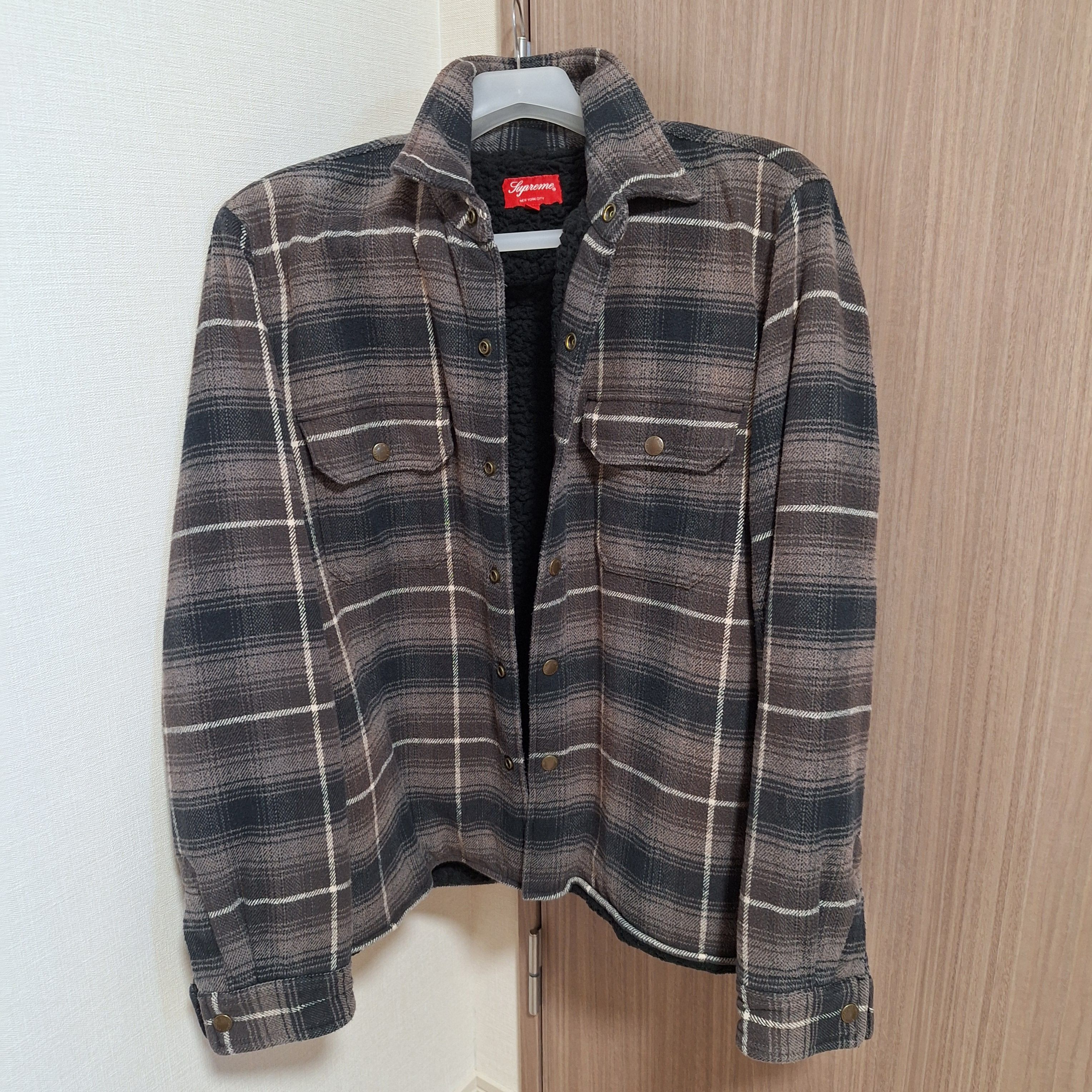 Supreme Shearling Lined Flannel Shirt "Black"