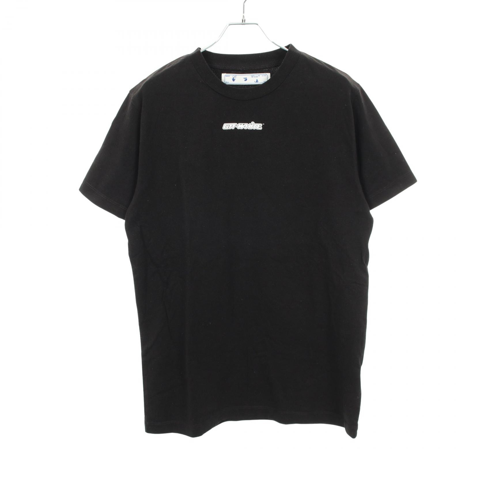 オフホワイト OFF-WHITE MARKER S/S SLIM TEE アローロゴ クルーネック 半袖Tシャツ 衣料品 トップス コットン メンズ ブラック系 OMAA027E20JER005 【中古】