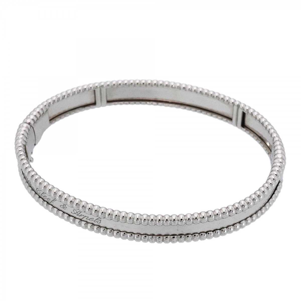 【6jcb1028】ヴァンクリーフ&アーペル バングル ペルレ シニアチュール K18WG ホワイトゴールド【中古】レディース