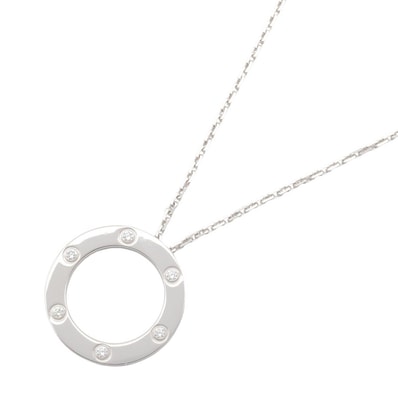 カルティエ CARTIER ラブサークル 6PD ネックレス ネックレス ジュエリー K18WG(ホワイトゴールド) ダイヤモンド レディース クリア系 / シルバー系 【中古】