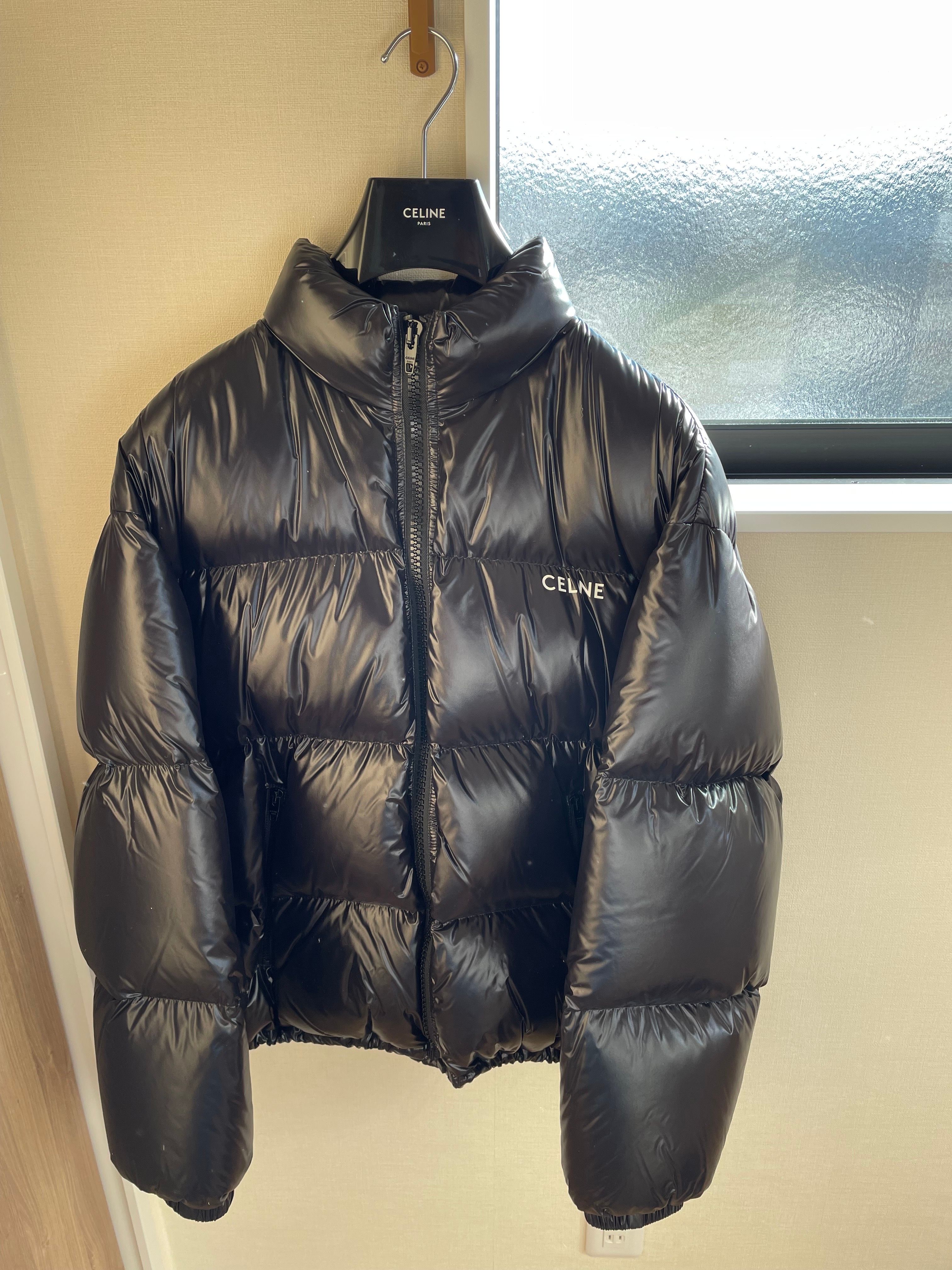 CELINE ショートダウンジャケット / 軽量ナイロンブラック