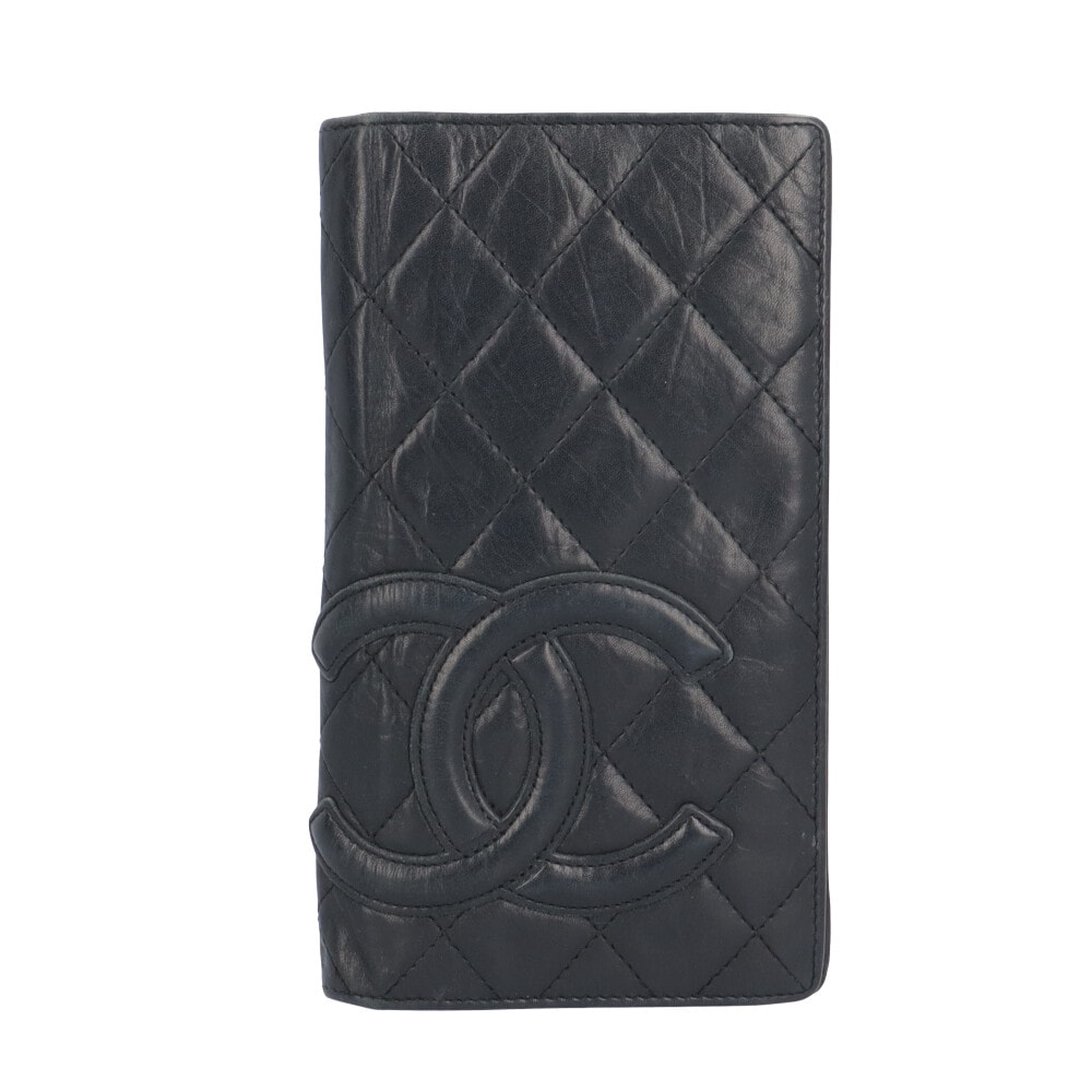 シャネル ココマーク カンボン 長財布 レザー レディース CHANEL  中古