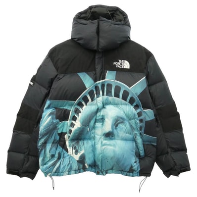 Supreme シュプリーム THE NORTH FACE ノースフェイス 19AW ND91901I × Statue of Liberty Baltoro Jacket 自由の女神 グラフィック プリント ジップアップ バルトロ ダウンジャケット【中古】