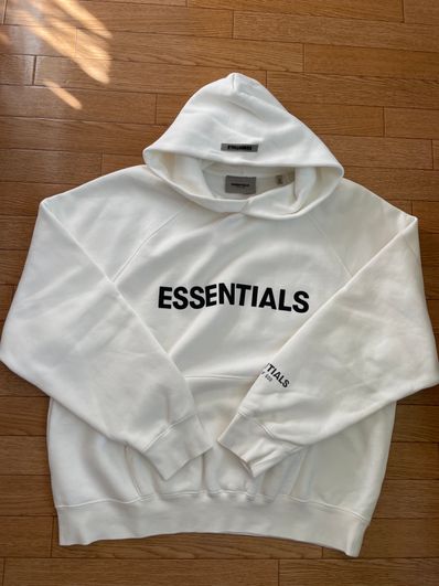 FEAR OF GOD ESSENTIALS 3D Silicon Applique Pullover Hoodie "White"