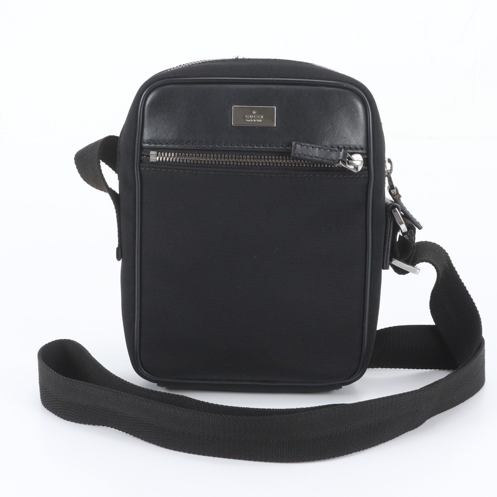 ■美品 グッチ101680 ショルダーバッグ レザー×キャンバス