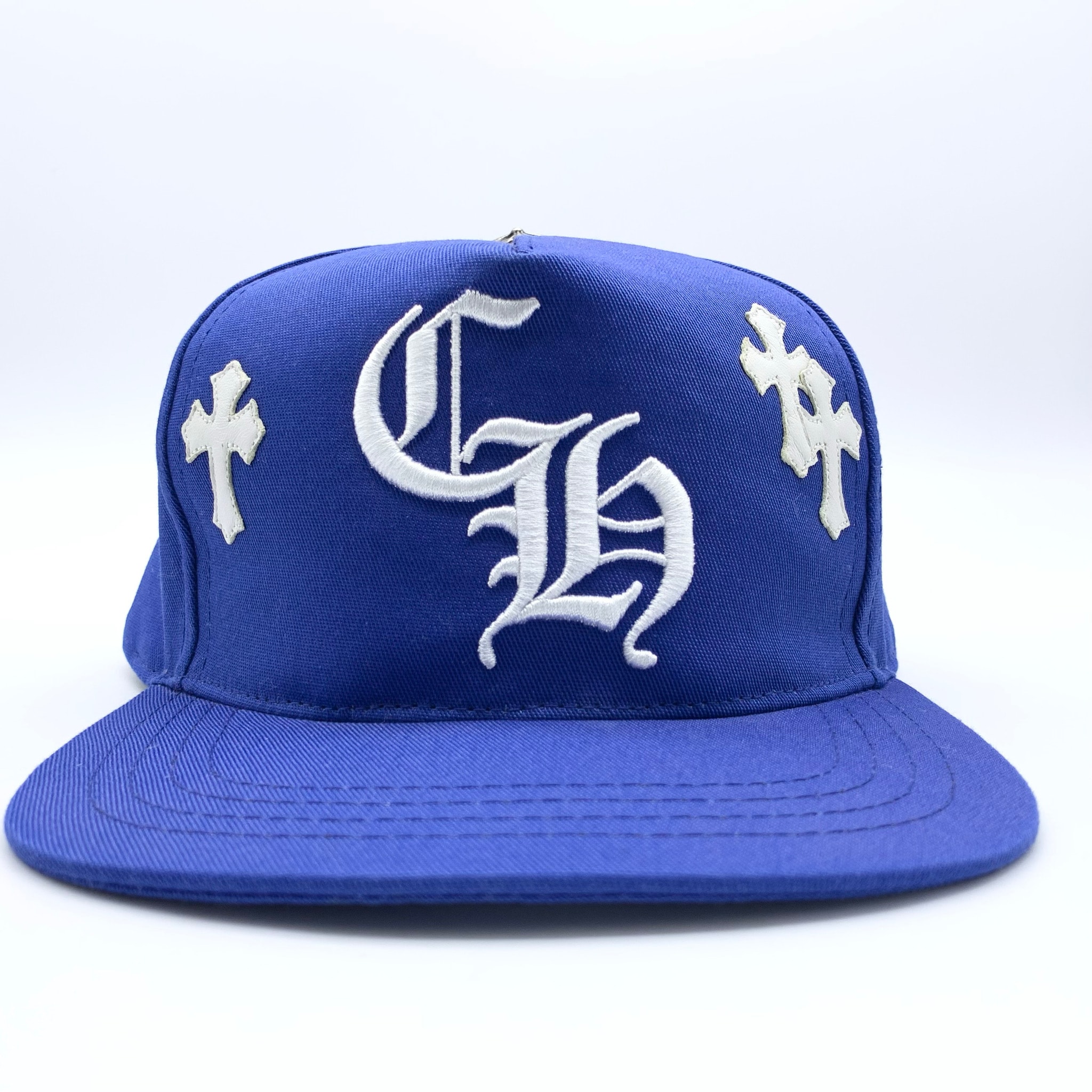 Chrome Hearts CH Hat Cross Patch Baseball Cap "Blue/White"