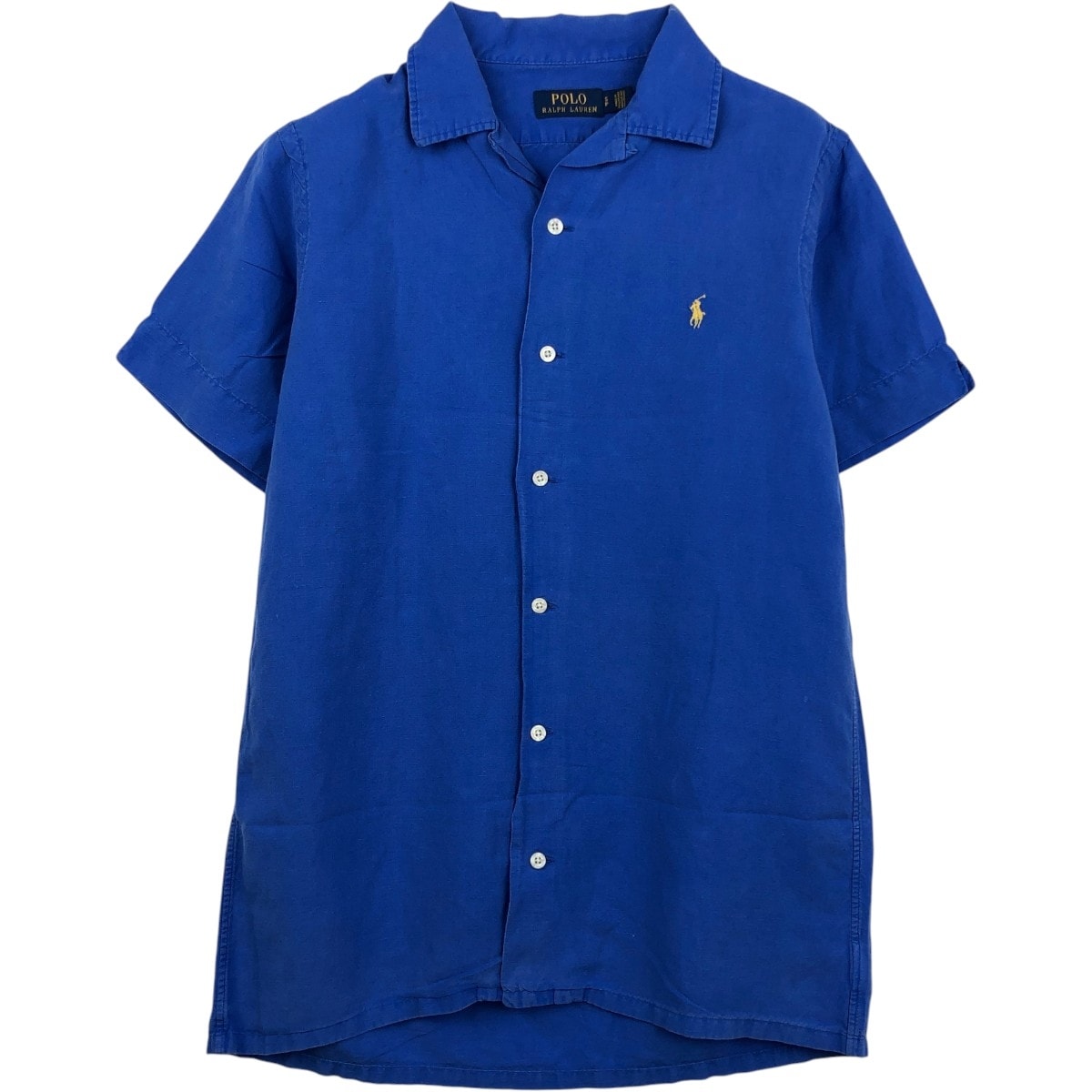 古着 ラルフローレン Ralph Lauren POLO RALPH LAUREN 半袖 オープンカラー リネンシャツ ボックスシャツ メンズS相当/eaa659122