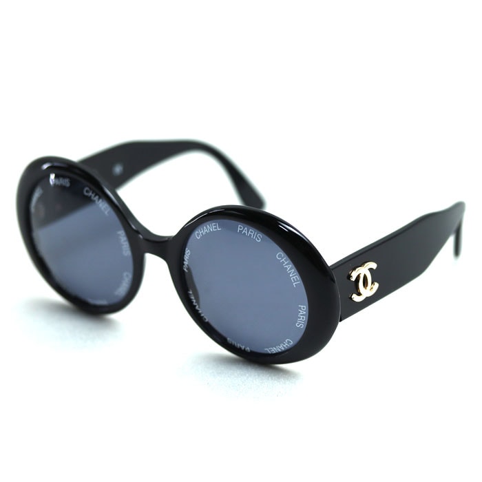 CHANEL 샤넬 코코 마크 라운드 서클 로고 빈티지 선글라스 블랙 01949 94305 여성 [중고]