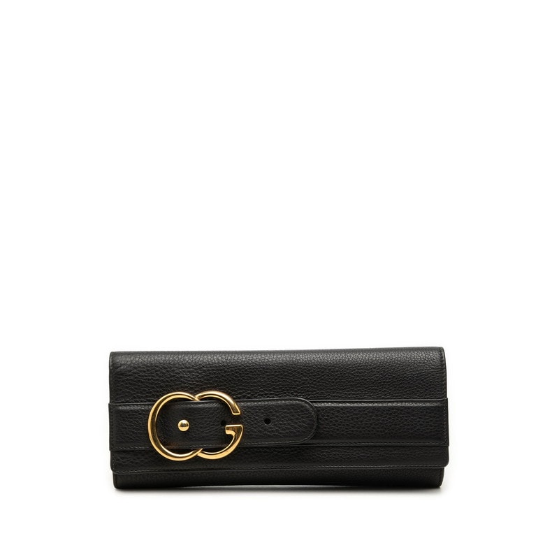 グッチ GGバックル クラッチバッグ セカンドバッグ 269964 ブラック レザー レディース GUCCI 【中古】