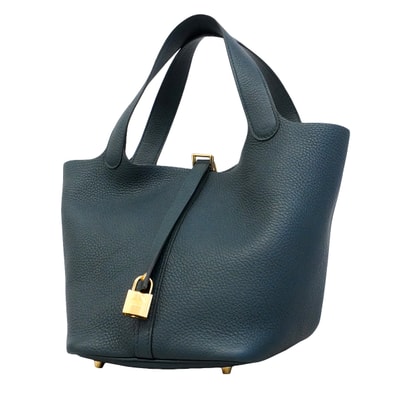 ★SALE【6hd4400】エルメス ハンドバッグ ピコタンロックMM トリヨンクレマンス ヴェールシプレス ゴールド金具 Y刻印【中古】レディース