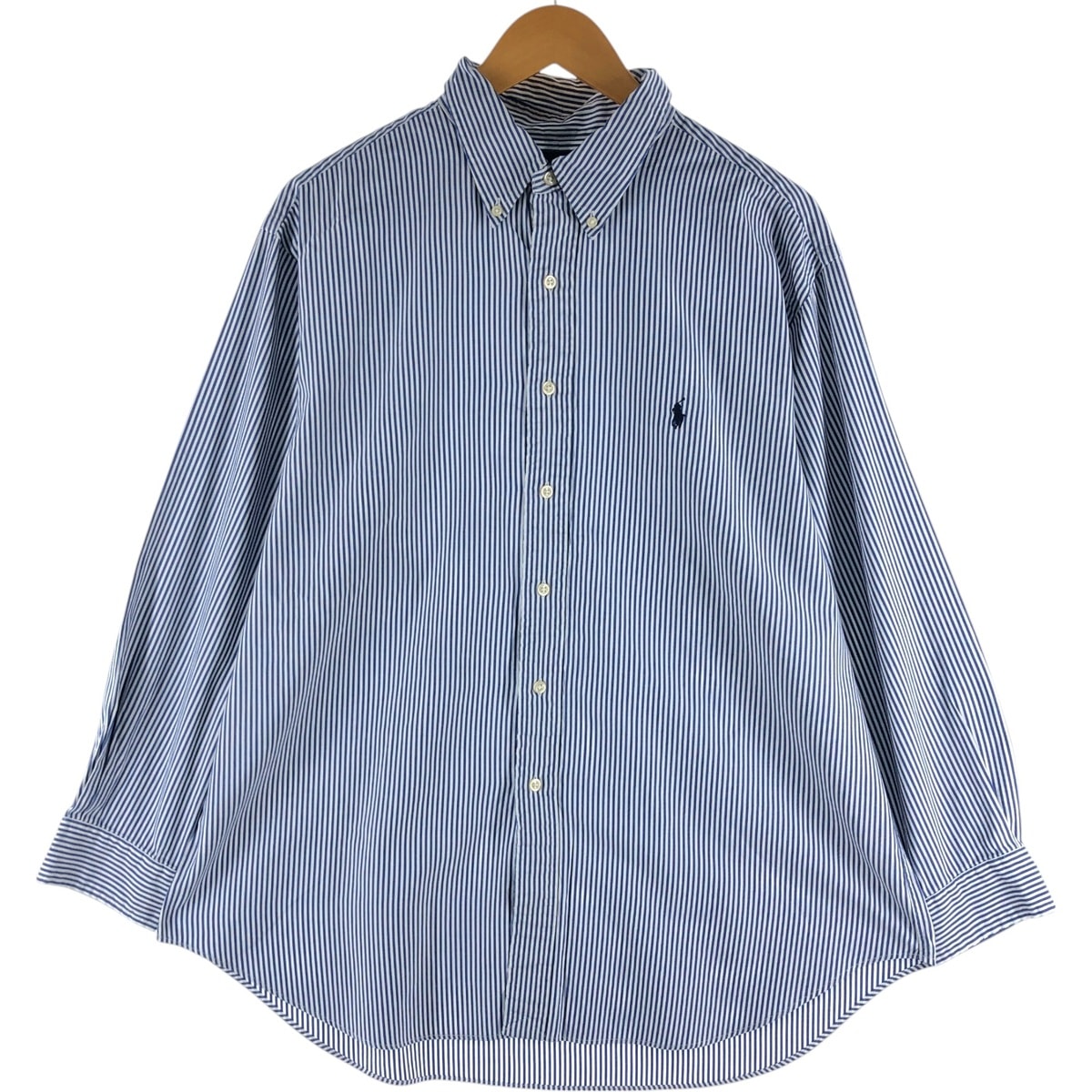 古着 ラルフローレン Ralph Lauren CLASSIC FIT 長袖 ボタンダウンストライプシャツ メンズXL相当/eaa537596