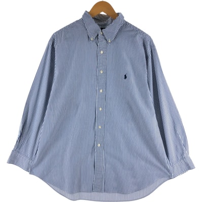 古着 ラルフローレン Ralph Lauren CLASSIC FIT 長袖 ボタンダウンストライプシャツ メンズXL相当/eaa537596