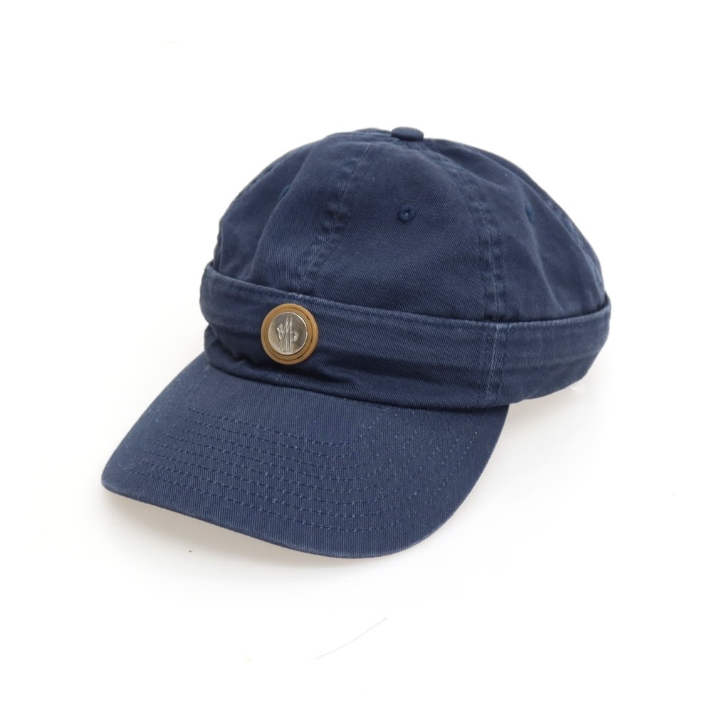 【中古】モンクレール MONCLER 2WAY ツイルコットン キャップ 帽子 ネイビー【サイズONE SIZE】【メンズ】
