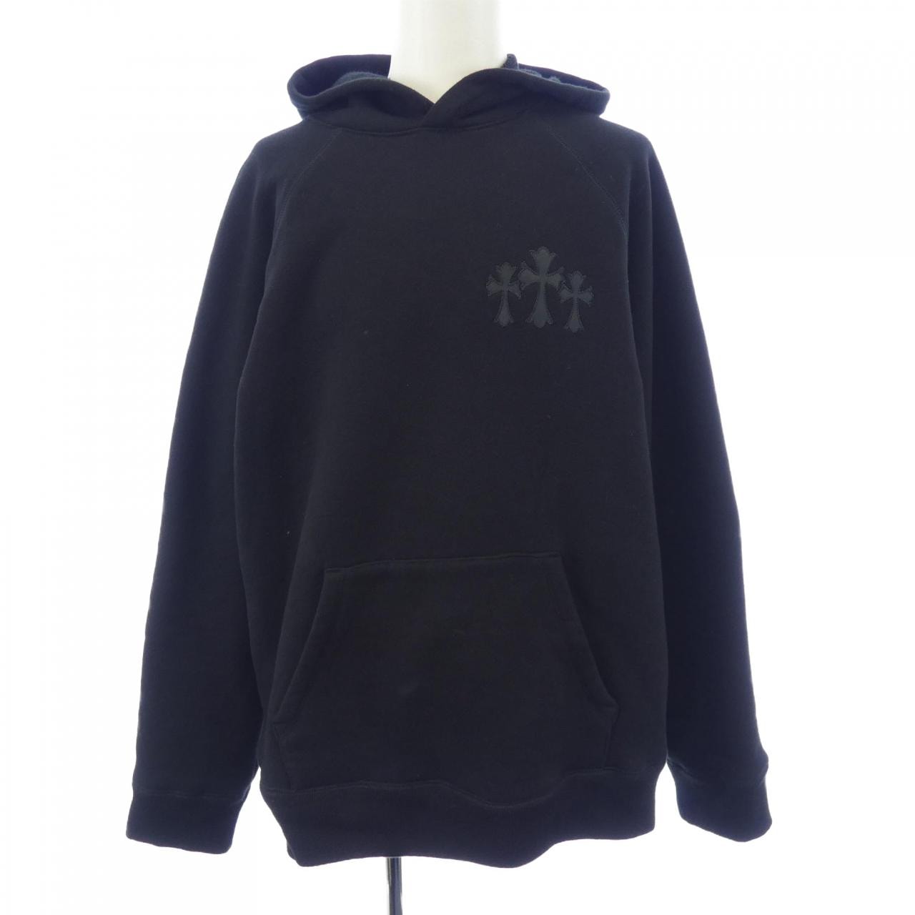 Chrome Hearts Cemetery Cross Patch Back CH Logo Pullover Hoodie "Black"