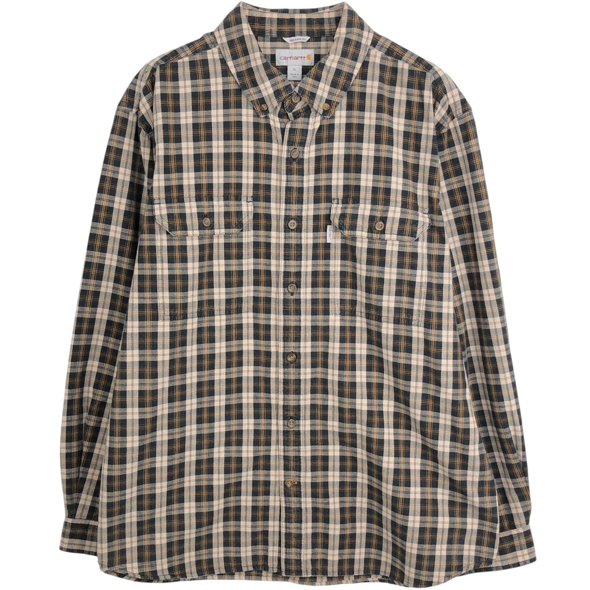 古着 カーハート Carhartt RELAXED FIT チェック柄 長袖 ボタンダウン ワークシャツ メンズXL相当/eaa662198