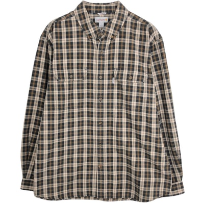 古着 カーハート Carhartt RELAXED FIT チェック柄 長袖 ボタンダウン ワークシャツ メンズXL相当/eaa662198