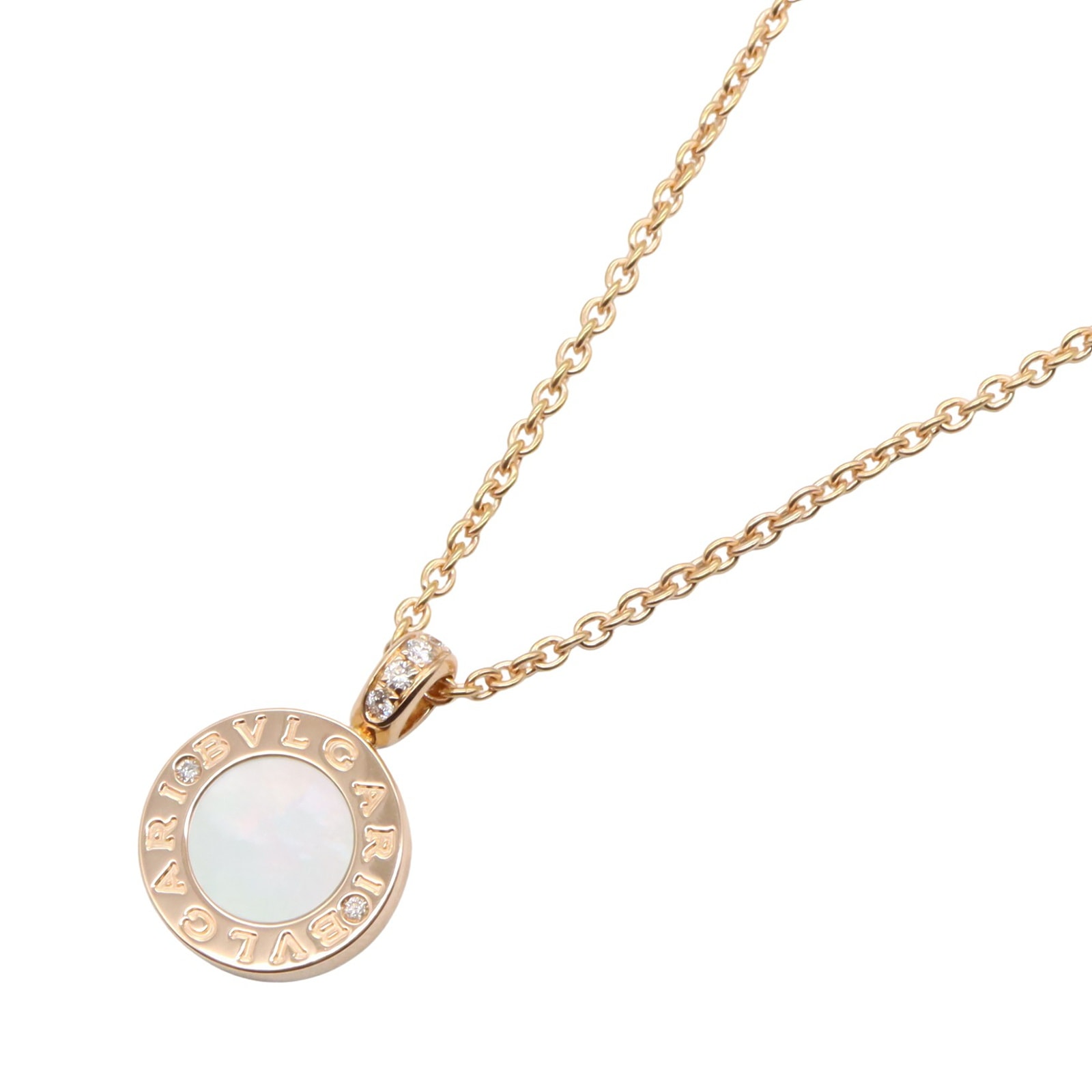ブルガリ BVLGARI ブルガリブルガリ オニキス マザーオブパール ネックレス ネックレス ジュエリー K18PG(ピンクゴールド) ダイヤモンド オニキス/マザーオブパール メンズ レディース ブラック系 / クリア系 【中古】