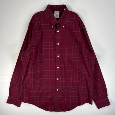 古着 ブルックスブラザーズ Brooks Brothers 長袖シャツ チェック 胸ポケ 1818 REGENT L レッド系 マルチカラー メンズ