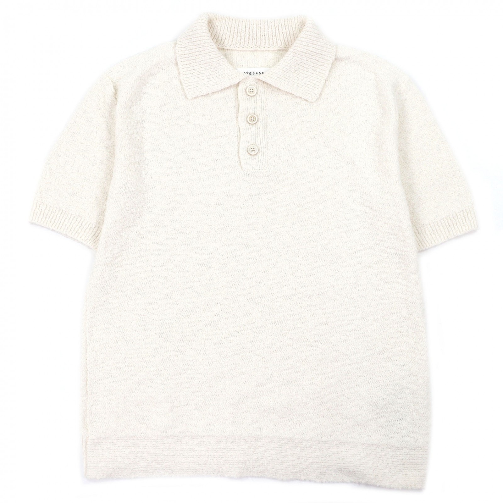 極美品 メゾンマルジェラ10 半袖ポロシャツ アイボリー S51GL0043