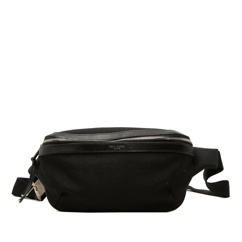 サンローラン ボディバッグ ウエストバッグ 557831 ブラック キャンバス レザー レディース SAINT LAURENT 【中古】